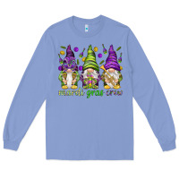 Colony Blue Mardi Gras crew with gnomes Long Sleeve Tee - NancyCooperArtShop