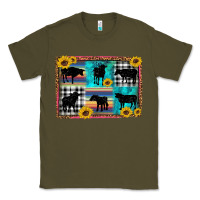 Army Green cow sunflower leopard Classic Tee - Artiststas