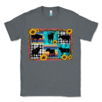 Charcoal Heather cow sunflower leopard Classic Tee - Artiststas