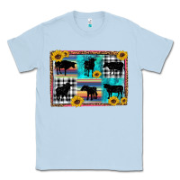 Dusty Blue cow sunflower leopard Classic Tee - Artiststas