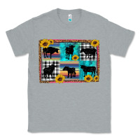 Heather Grey cow sunflower leopard Classic Tee - Artiststas