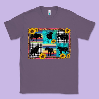 Cow Sunflower Leopard Classic Tee Designed By Artiststas