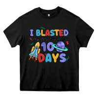 Black i blasted my way through 100 days Heavy Core Tee - MaliasSmallBusiness