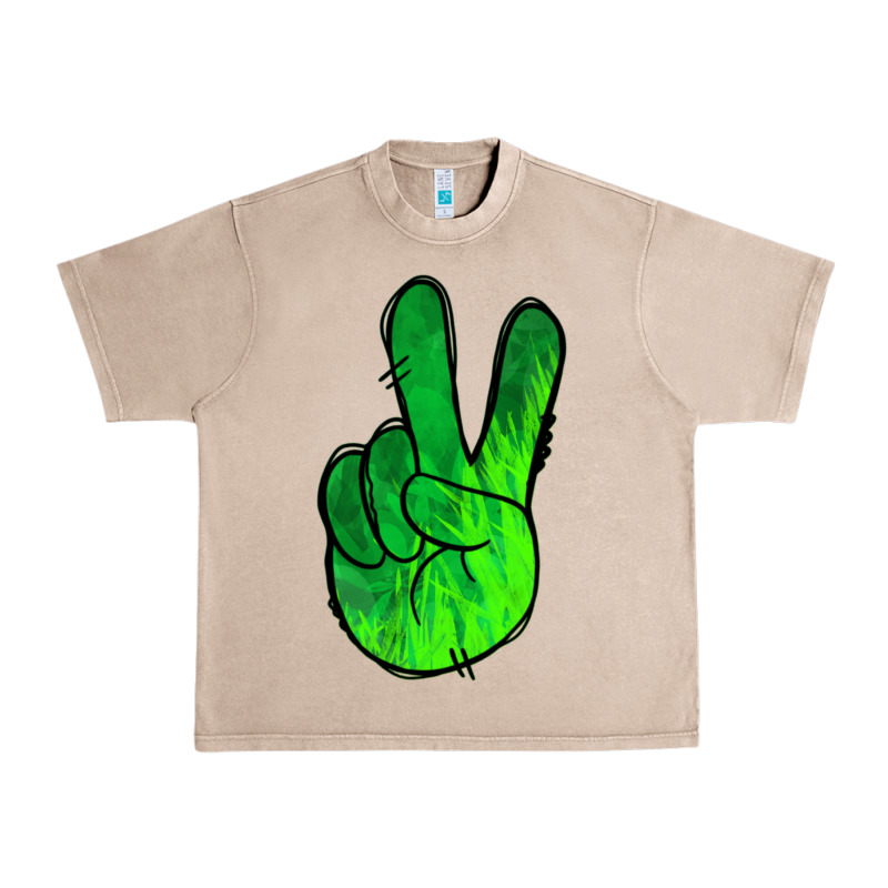 Green Peace Sign Urban Heavy Tee by Jasminsmagicworld | Teevron