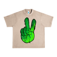 French Oak Green Peace Sign Urban Heavy Tee - Jasminsmagicworld