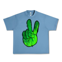 Pebble Blue Green Peace Sign Urban Heavy Tee - Jasminsmagicworld