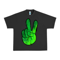 Pigment Black Green Peace Sign Urban Heavy Tee - Jasminsmagicworld