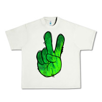 Pistachio Green Peace Sign Urban Heavy Tee - Jasminsmagicworld