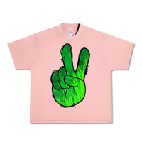 Salmon Green Peace Sign Urban Heavy Tee - Jasminsmagicworld