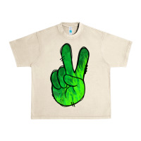 Sandshell Green Peace Sign Urban Heavy Tee - Jasminsmagicworld