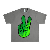 Tornado Green Peace Sign Urban Heavy Tee - Jasminsmagicworld