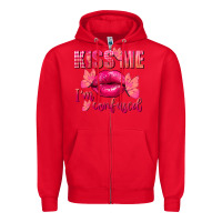 Red Kiss me i'm so confused Valentine's Day Zipper Hoodie - FaDigitalArtStudio