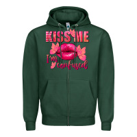 Sports Green Kiss me i'm so confused Valentine's Day Zipper Hoodie - FaDigitalArtStudio