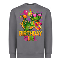 Storm 6th birthday girl t rex pink Heavyweight Sweatshirt - CowGirlArtShop