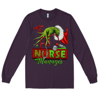Plum grinch hand nurse manager Long Sleeve Tee - NancyCooperArtShop