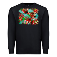 Black Christmas Plaid Turquoise Glitter Cowhide Premium Sweatshirt - FaDigitalArtStudio