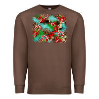 Chestnut Christmas Plaid Turquoise Glitter Cowhide Premium Sweatshirt - FaDigitalArtStudio