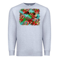 Heather Grey Christmas Plaid Turquoise Glitter Cowhide Premium Sweatshirt - FaDigitalArtStudio