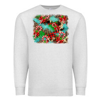 Oatmeal Heather Christmas Plaid Turquoise Glitter Cowhide Premium Sweatshirt - FaDigitalArtStudio