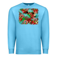 Ocean Blue Christmas Plaid Turquoise Glitter Cowhide Premium Sweatshirt - FaDigitalArtStudio