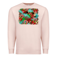 Pale Pink Christmas Plaid Turquoise Glitter Cowhide Premium Sweatshirt - FaDigitalArtStudio