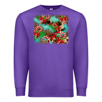 Purple Christmas Plaid Turquoise Glitter Cowhide Premium Sweatshirt - FaDigitalArtStudio