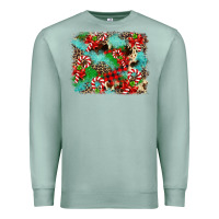 Seafoam Christmas Plaid Turquoise Glitter Cowhide Premium Sweatshirt - FaDigitalArtStudio