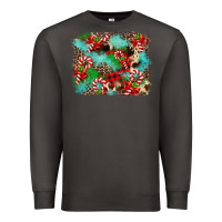 Smoke Christmas Plaid Turquoise Glitter Cowhide Premium Sweatshirt - FaDigitalArtStudio