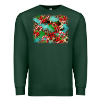 Sports Green Christmas Plaid Turquoise Glitter Cowhide Premium Sweatshirt - FaDigitalArtStudio