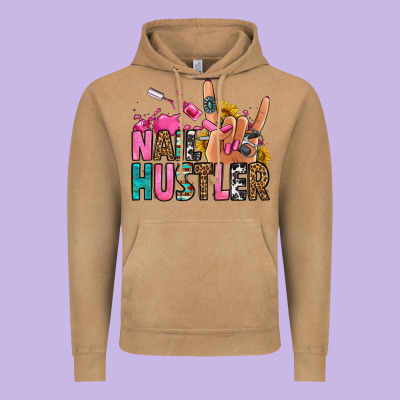 Nail Hustler Vintage Hoodie Designed By Jasminsmagicworld