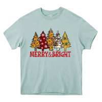 Merry And Bright Leopard Christmas Trees Heavy Core Tee | Teevron
