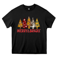 Black merry and bright leopard christmas trees Heavy Core Tee - AdoDesignShop