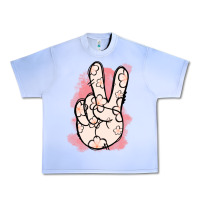 Grape Ice Floral Peace Sign Urban Heavy Tee - Jasminsmagicworld
