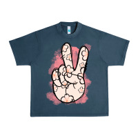 Midnight Navy Floral Peace Sign Urban Heavy Tee - Jasminsmagicworld