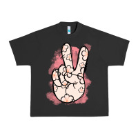 Pigment Black Floral Peace Sign Urban Heavy Tee - Jasminsmagicworld