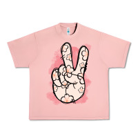 Salmon Floral Peace Sign Urban Heavy Tee - Jasminsmagicworld