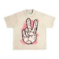 Sandshell Floral Peace Sign Urban Heavy Tee - Jasminsmagicworld