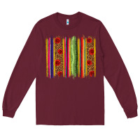 Burgundy Mexico Serape Brushstroke Long Sleeve Tee - texasbilliewilder