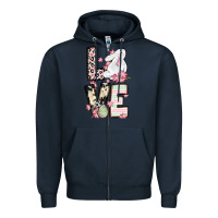 Navy Love Easter bunny Zipper Hoodie - OliviaCreatesArt