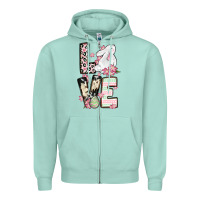 Seafoam Love Easter bunny Zipper Hoodie - OliviaCreatesArt