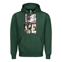 Sports Green Love Easter bunny Zipper Hoodie - OliviaCreatesArt
