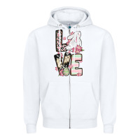 White Love Easter bunny Zipper Hoodie - OliviaCreatesArt