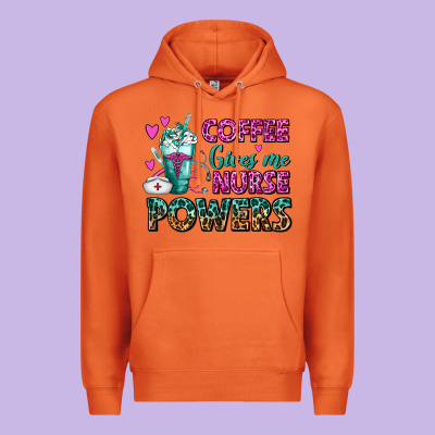 Coffee Gives Me Nurse Powers Premium Hoodie Designed By Fadigitalartstudio