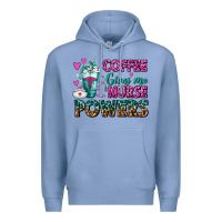 Colony Blue Coffee Gives Me Nurse Powers Premium Hoodie - FaDigitalArtStudio