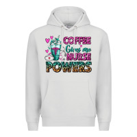 Dove Grey Coffee Gives Me Nurse Powers Premium Hoodie - FaDigitalArtStudio