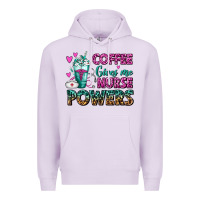 Lilac Coffee Gives Me Nurse Powers Premium Hoodie - FaDigitalArtStudio