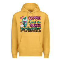Mustard Coffee Gives Me Nurse Powers Premium Hoodie - FaDigitalArtStudio