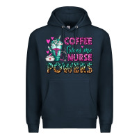 Navy Coffee Gives Me Nurse Powers Premium Hoodie - FaDigitalArtStudio