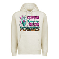 Oatmeal Heather Coffee Gives Me Nurse Powers Premium Hoodie - FaDigitalArtStudio