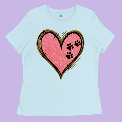 Pink Glitter Heart Ladies Tee Designed By Jasminsmagicworld